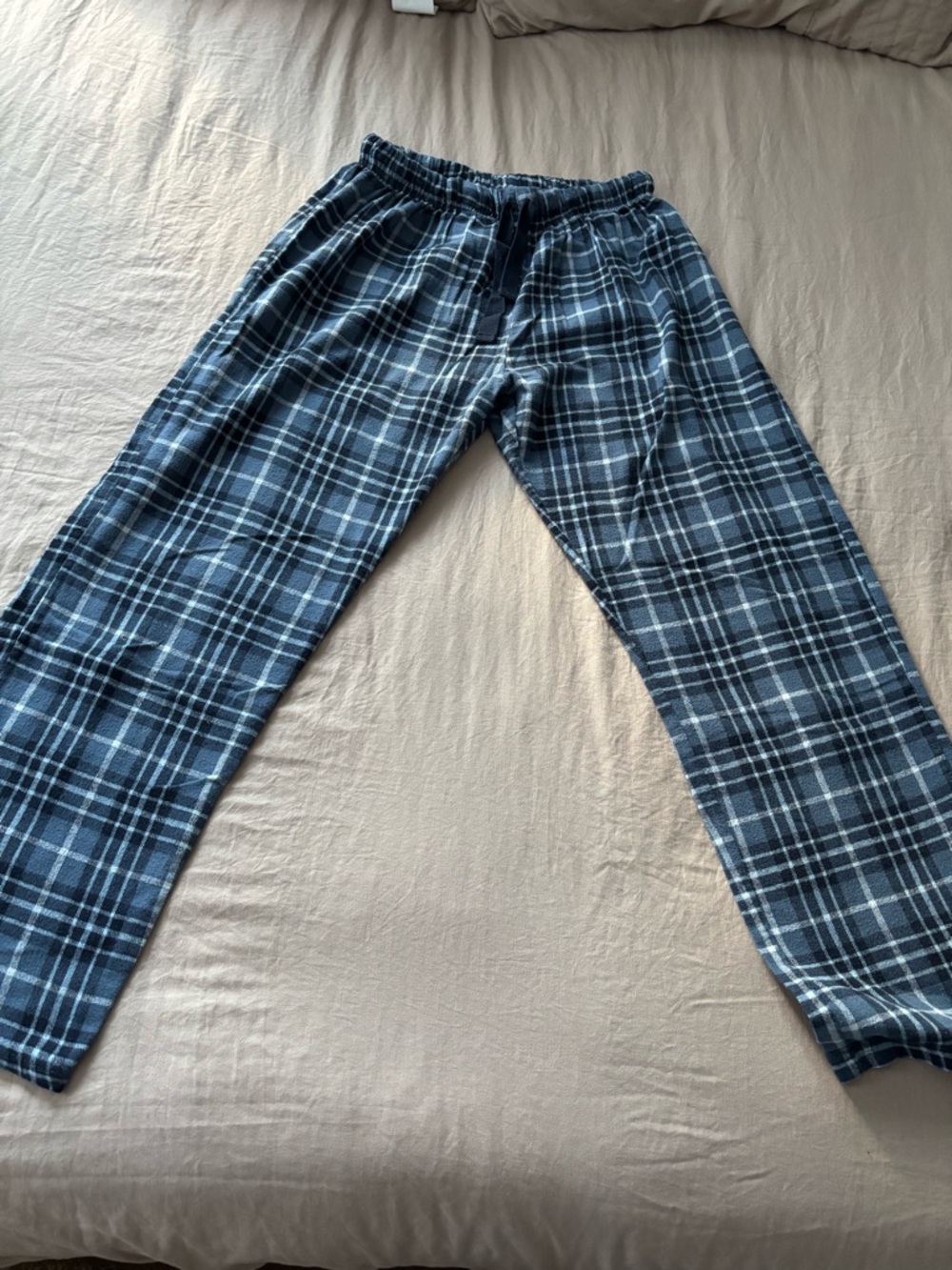 Men's Blue Plaid Lounge Pants